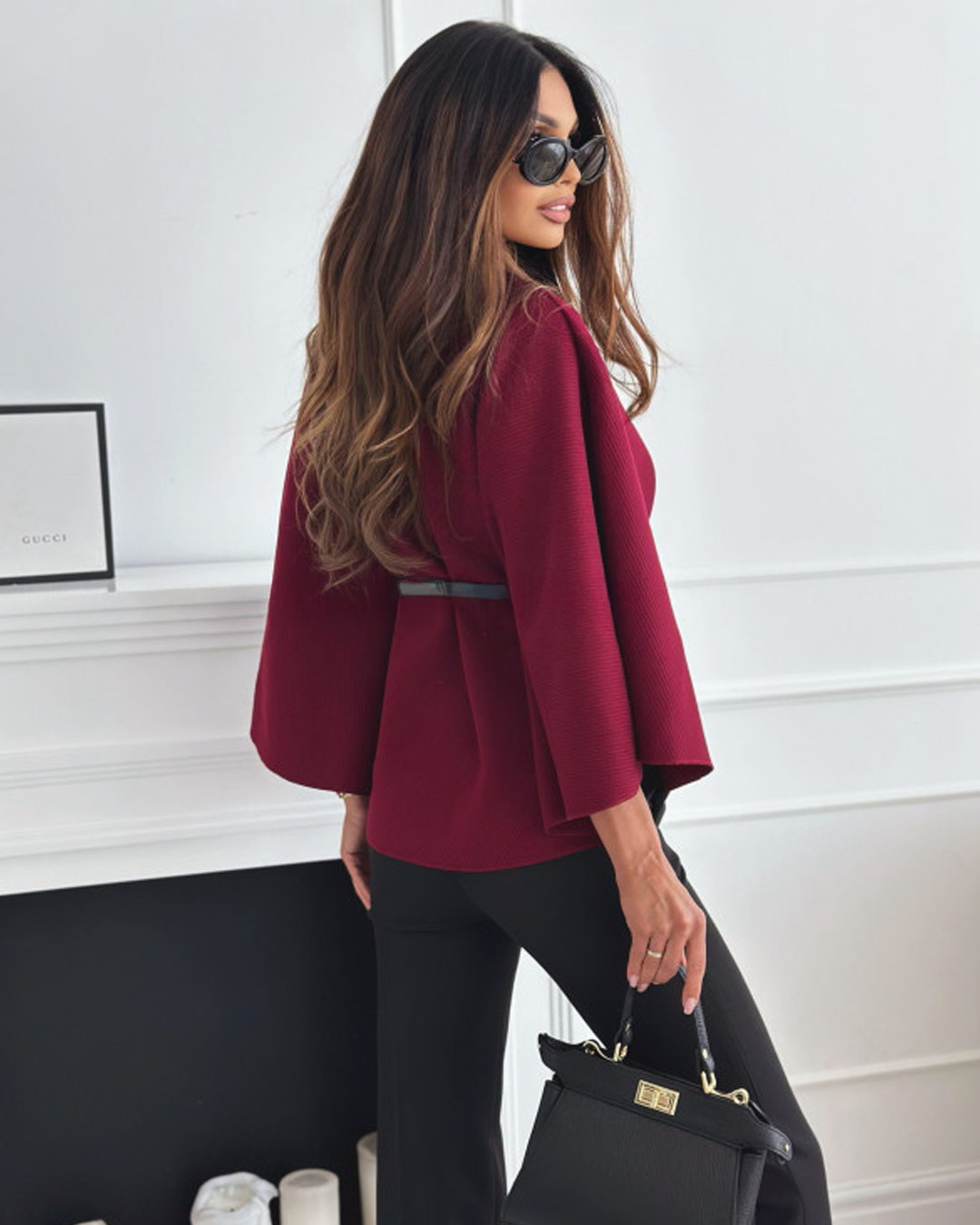 Franzina - Damen Mantel mit Gürtel Elegant & Zeitlos