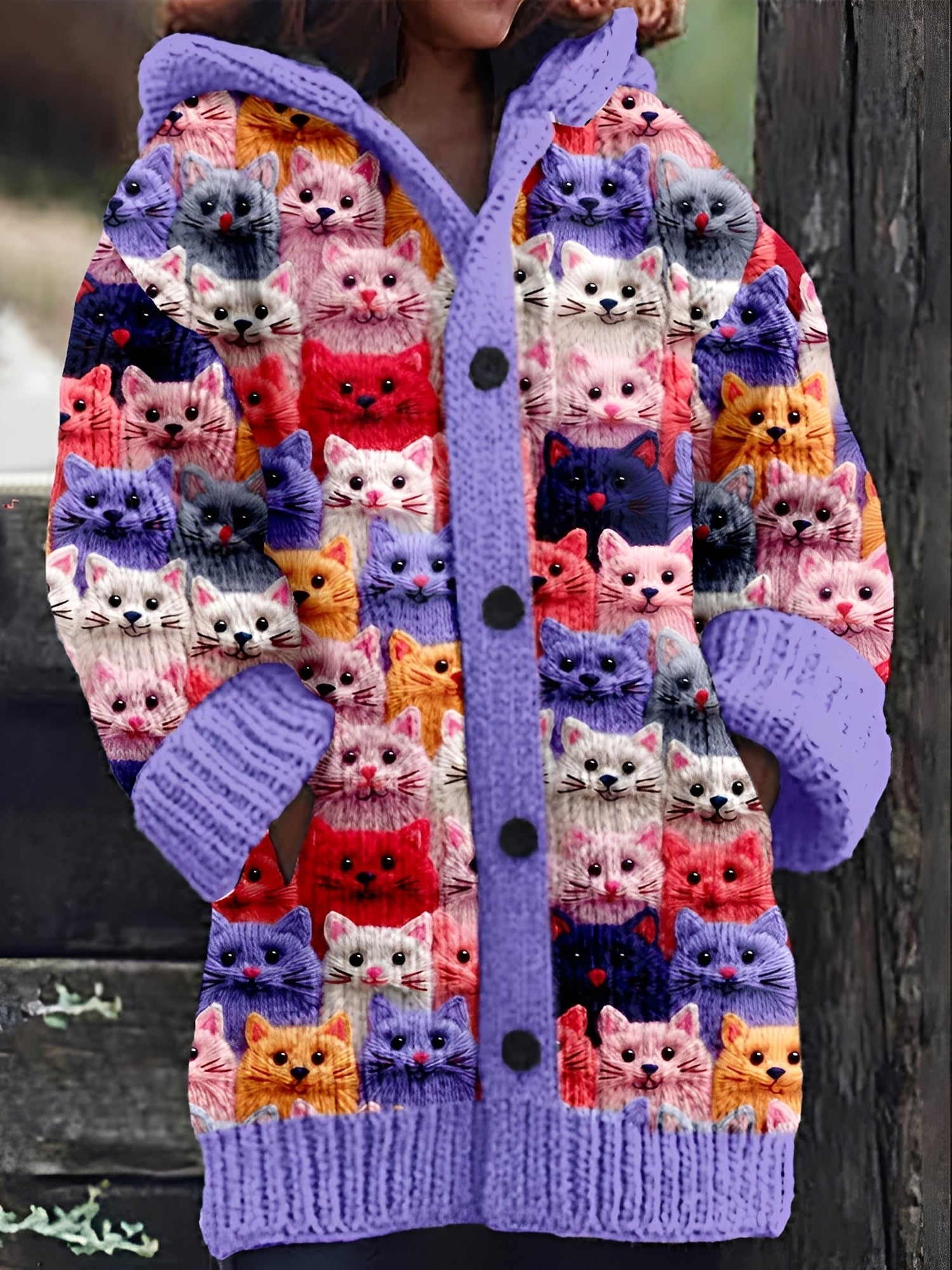 Klara – Warmer Mantel Mit Modischem Print