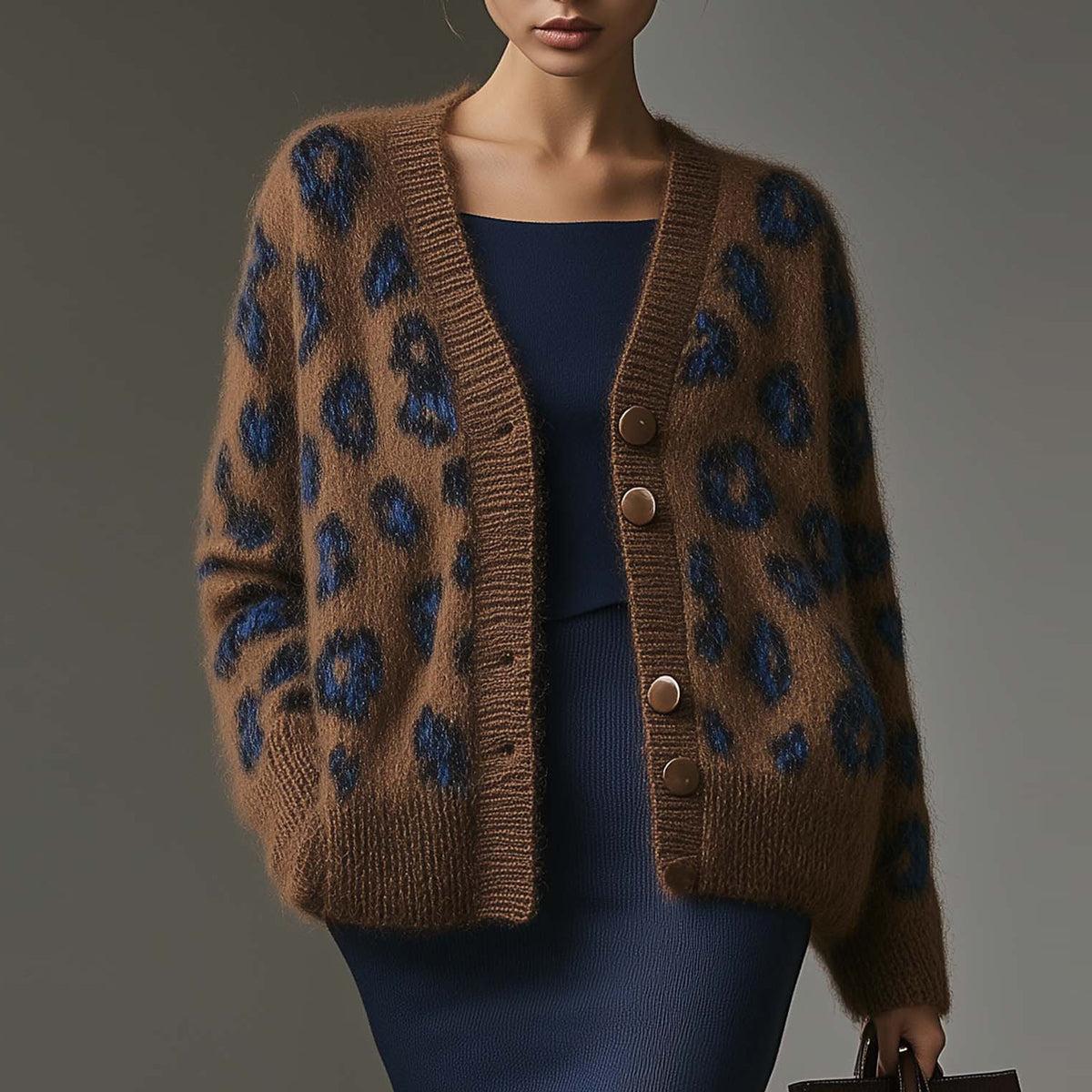 Fanny - Brauner Leopard Cardigan für Damen