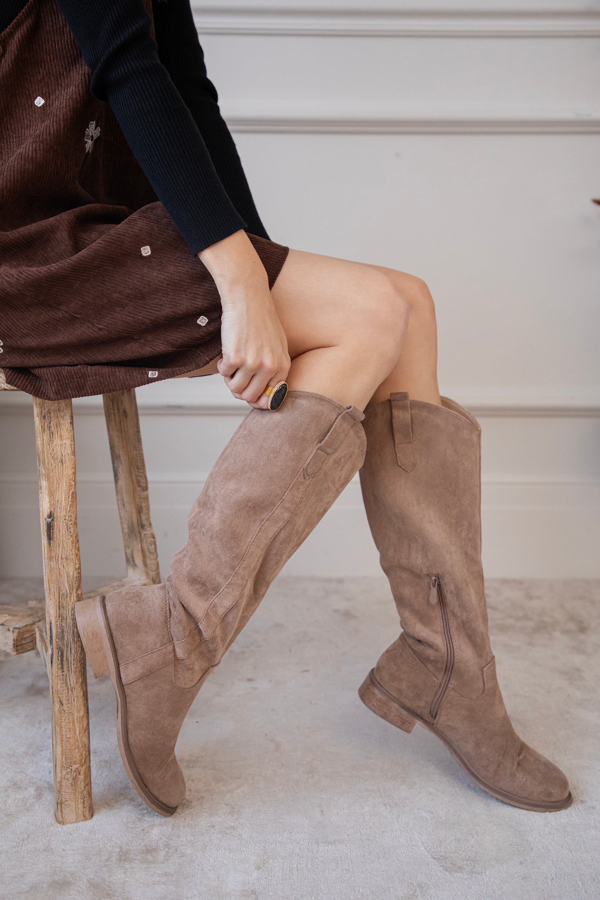 Tory Wildleder Camel - Stiefel
