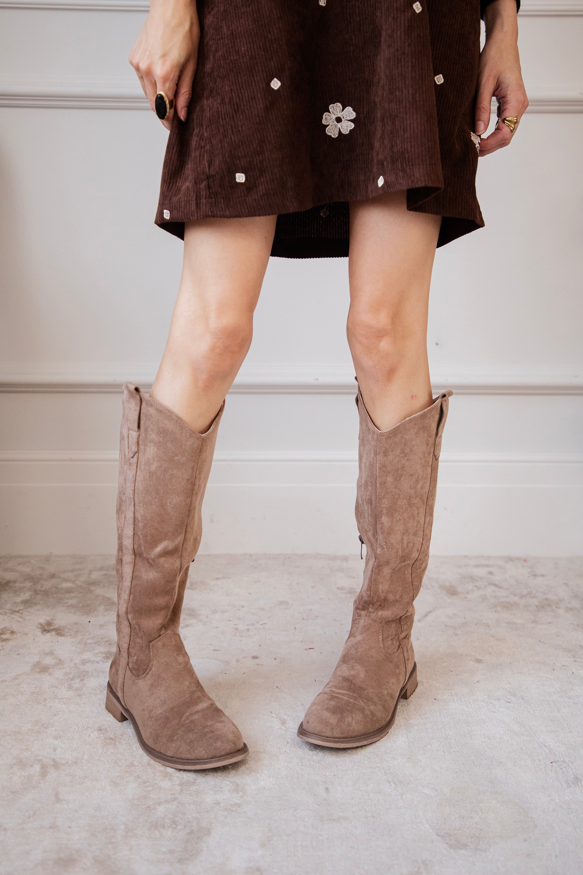 Tory Wildleder Camel - Stiefel