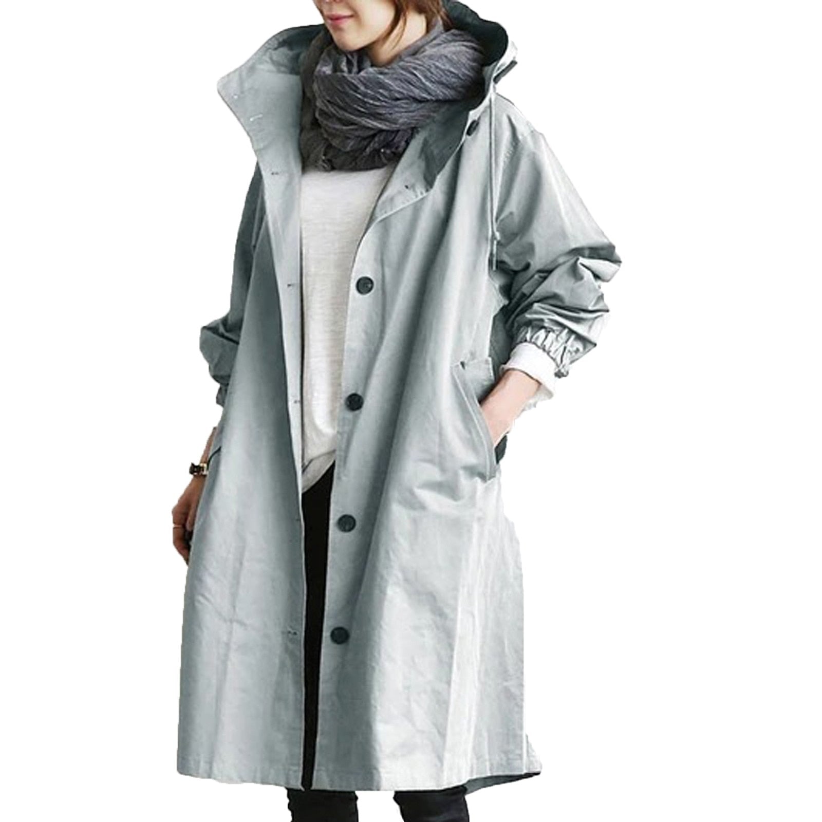 Pauline – Lange, wasserdichte Regenjacke für Damen