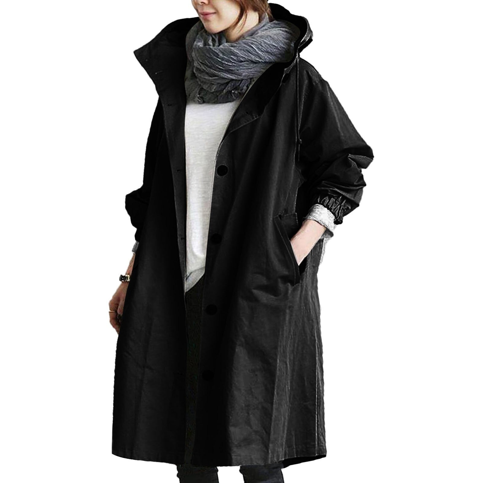 Pauline – Lange, wasserdichte Regenjacke für Damen