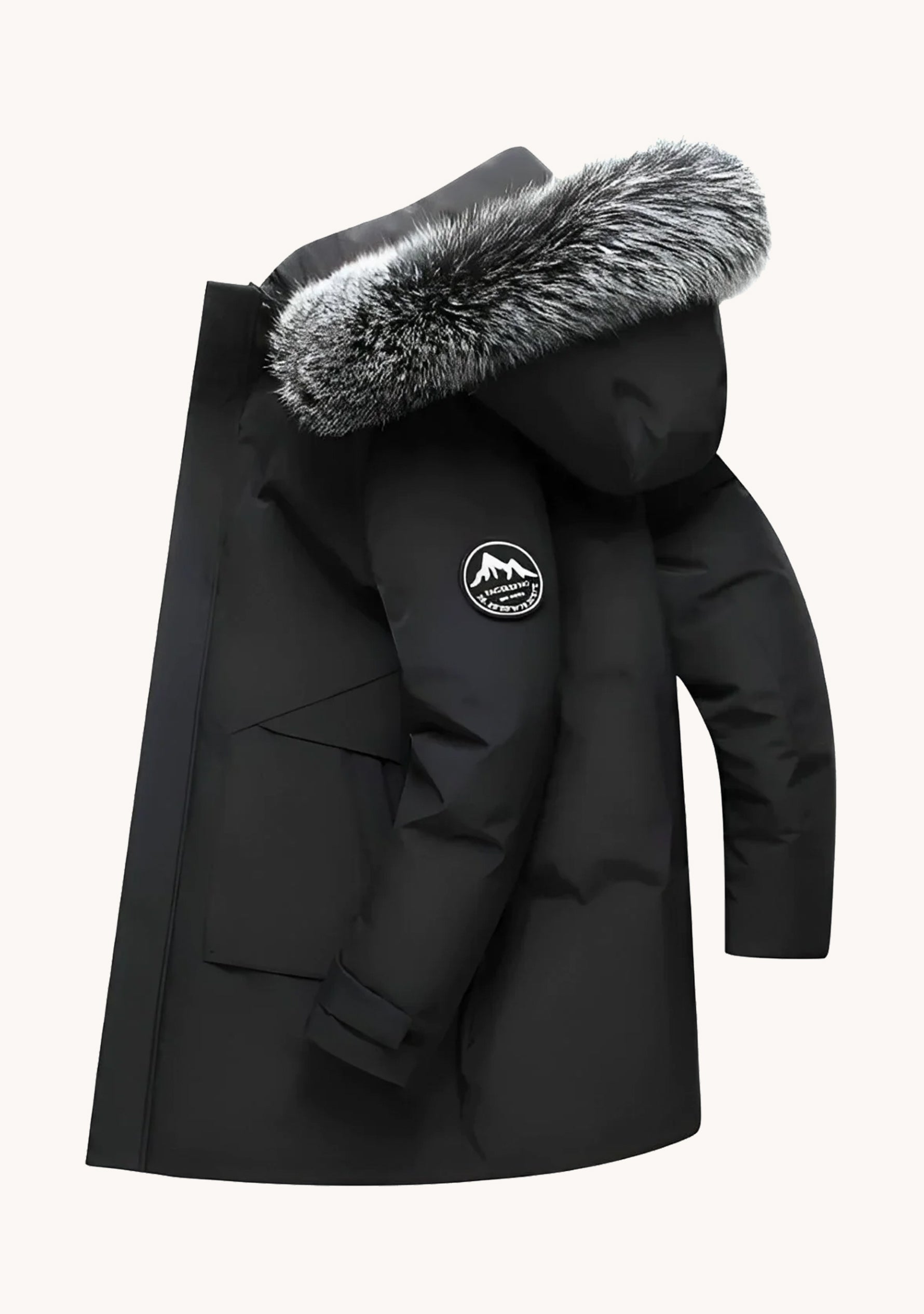 Aik - Kuschelige Damen Winterjacke mit Fellkapuze Schwarz