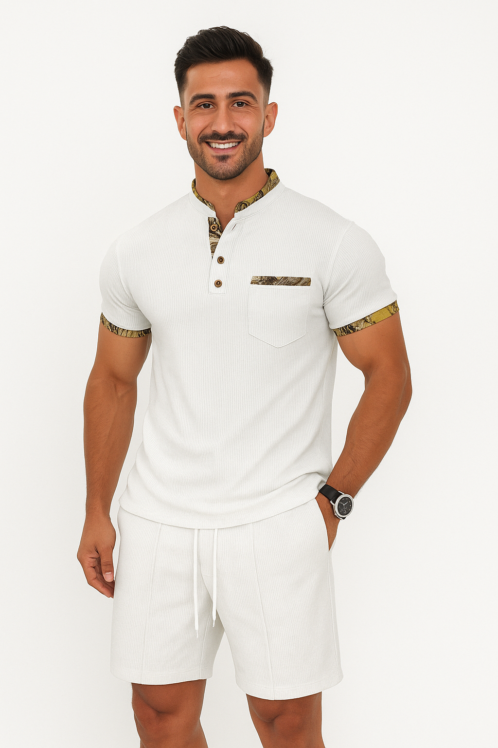 Albert - Casual Shorts Set mit Stehkragen 7