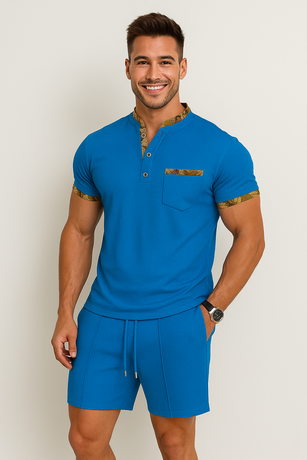 Albert - Casual Shorts Set mit Stehkragen 9