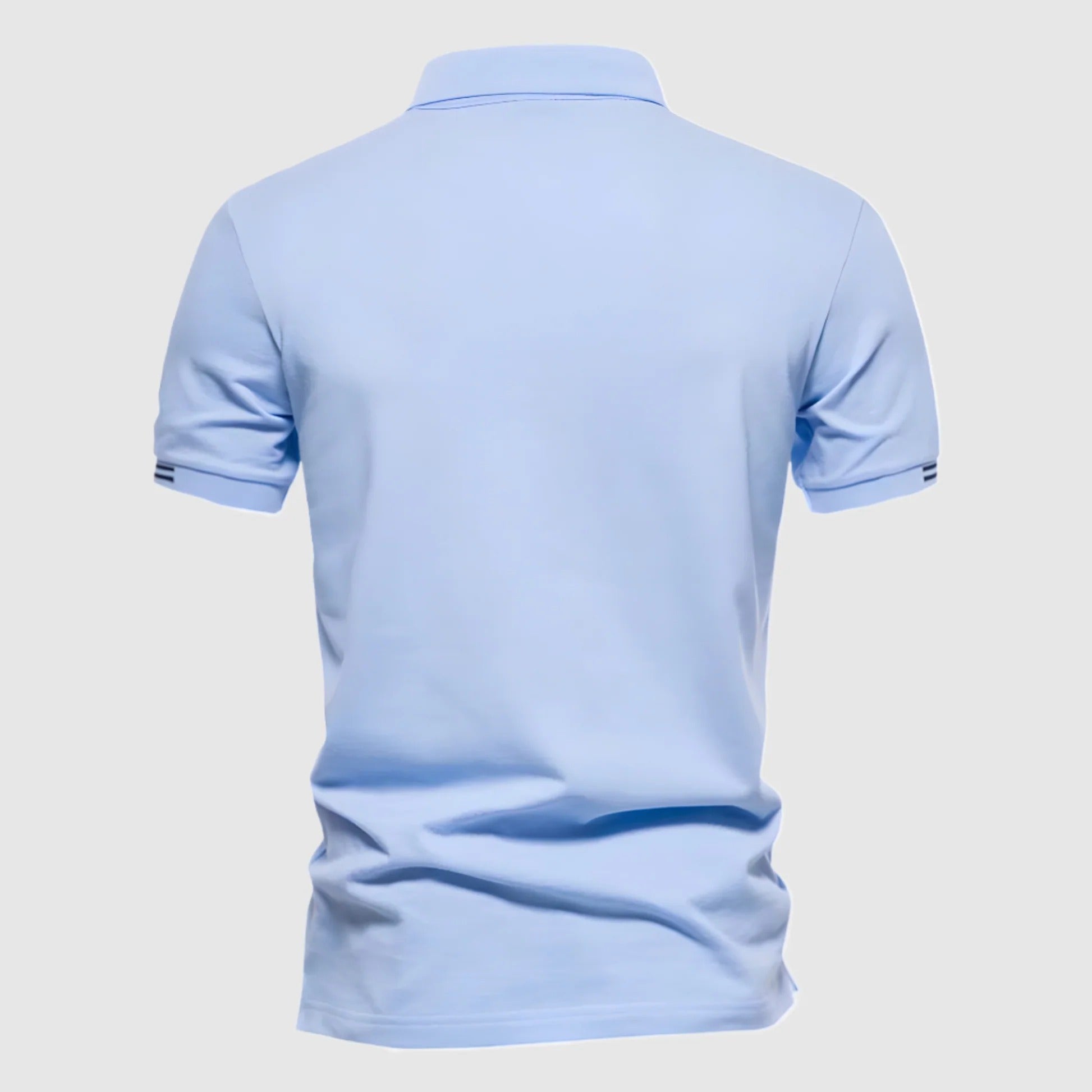 Alpha - Polo aus reiner Baumwolle Pastellblau 4