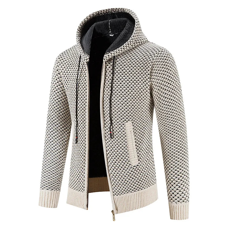 Andreas - Strickjacke für Herren mit Fleecefutter Winter Kapuze Farbe 2