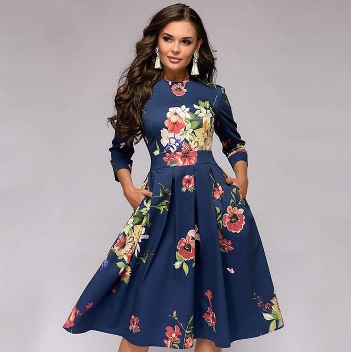 Angela - Elegantes Damenkleid marineblau