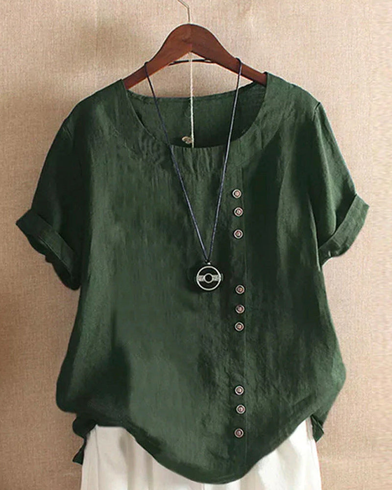 Annika - Damen Kurzarm-Bluse grun