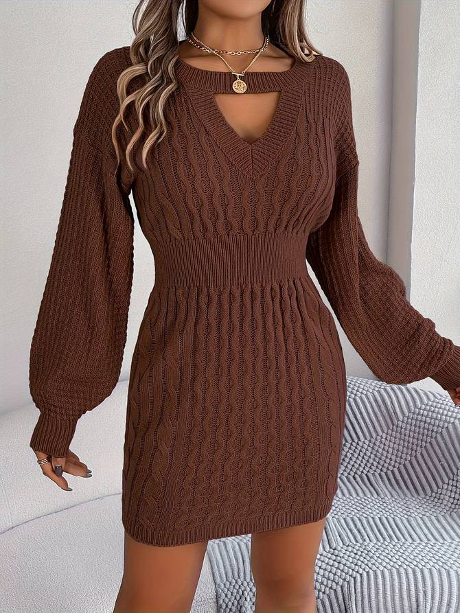 Antonella- Strickkleid Braun 1