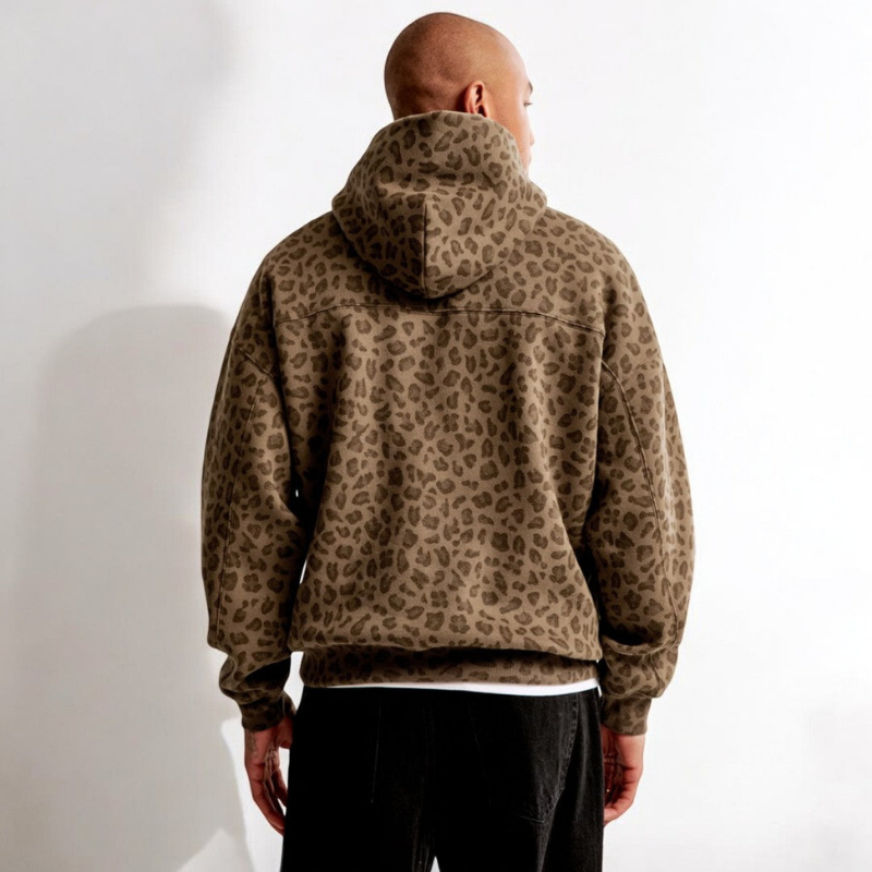 Bastian – Lässiger Hoodie Mit Leoparden-Muster Für Herren