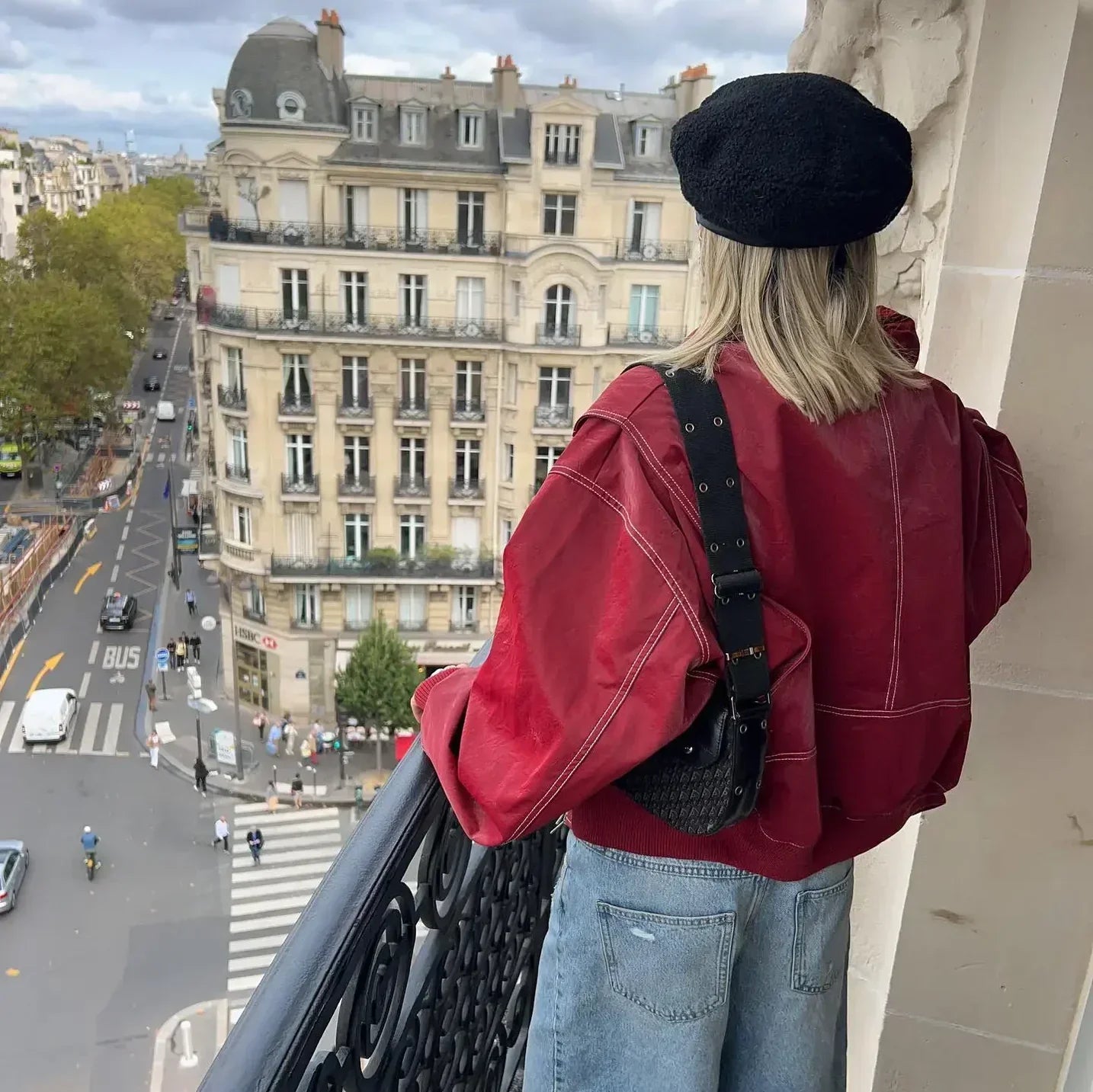 Barbara - Rote Oversize Jacke Damen Modisch Bequem Rot