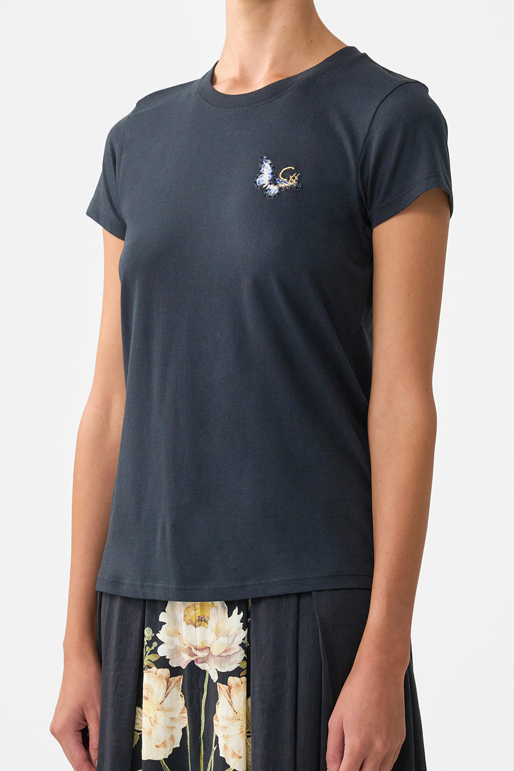 Barbara - Schmal geschnittenes Rundhals-T-Shirt , Elegance 5