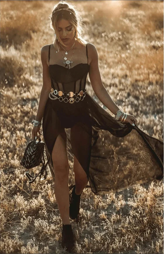 Barbara – Stilvolles Maxikleid aus transparentem Netzstoff 1