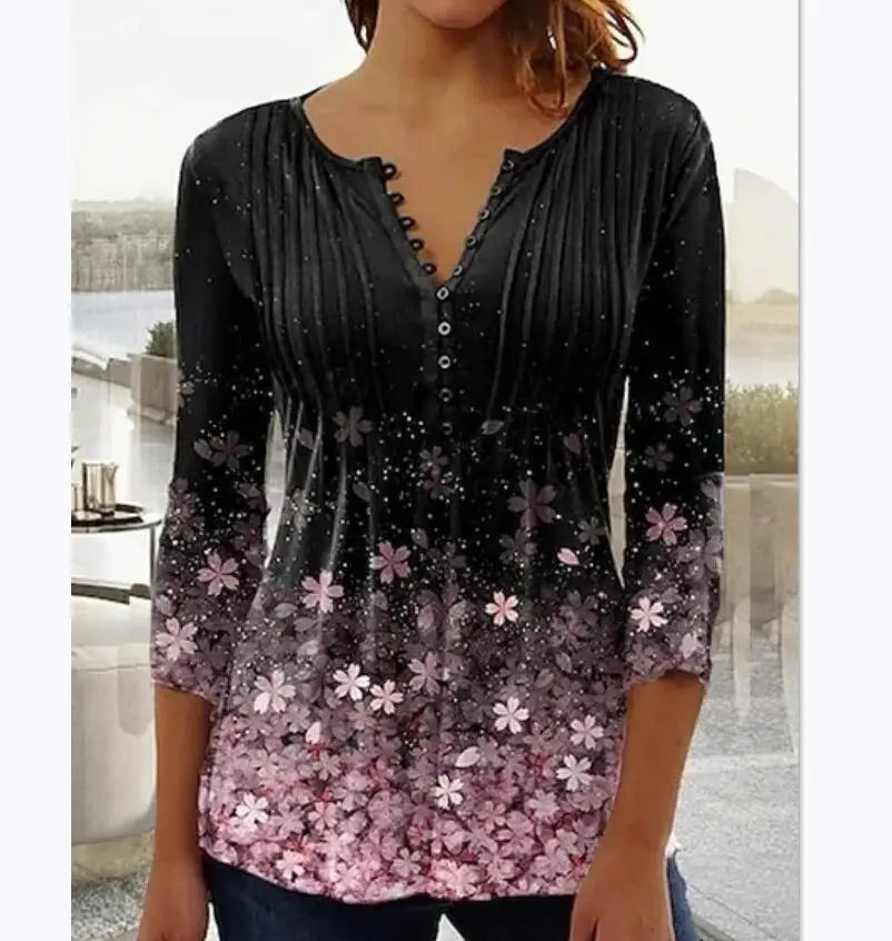 Barbra- Lässige Bluse mit Blumenmuster Stil 4