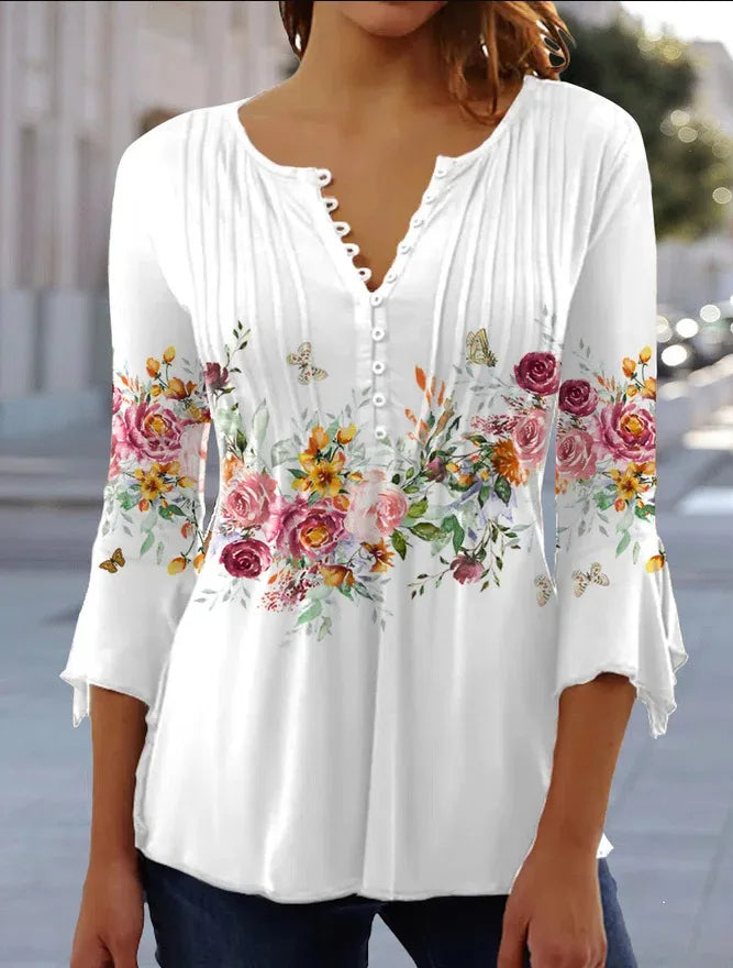 Barbra- Lässige Bluse mit Blumenmuster Stil 7