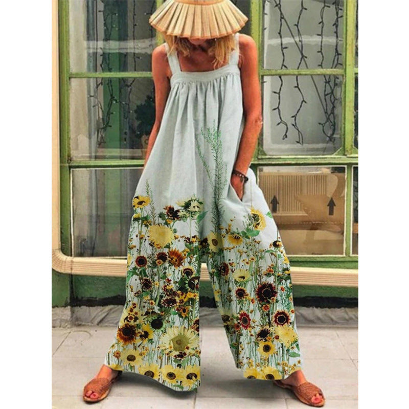 Benedetta- Damen weit geschnittenes Sommer Jumpsuit mit Farbverlauf Grün