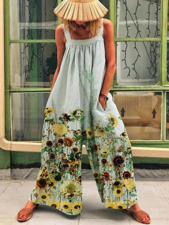 Benedetta- Damen weit geschnittenes Sommer Jumpsuit mit Farbverlauf Grün 1-0-cib