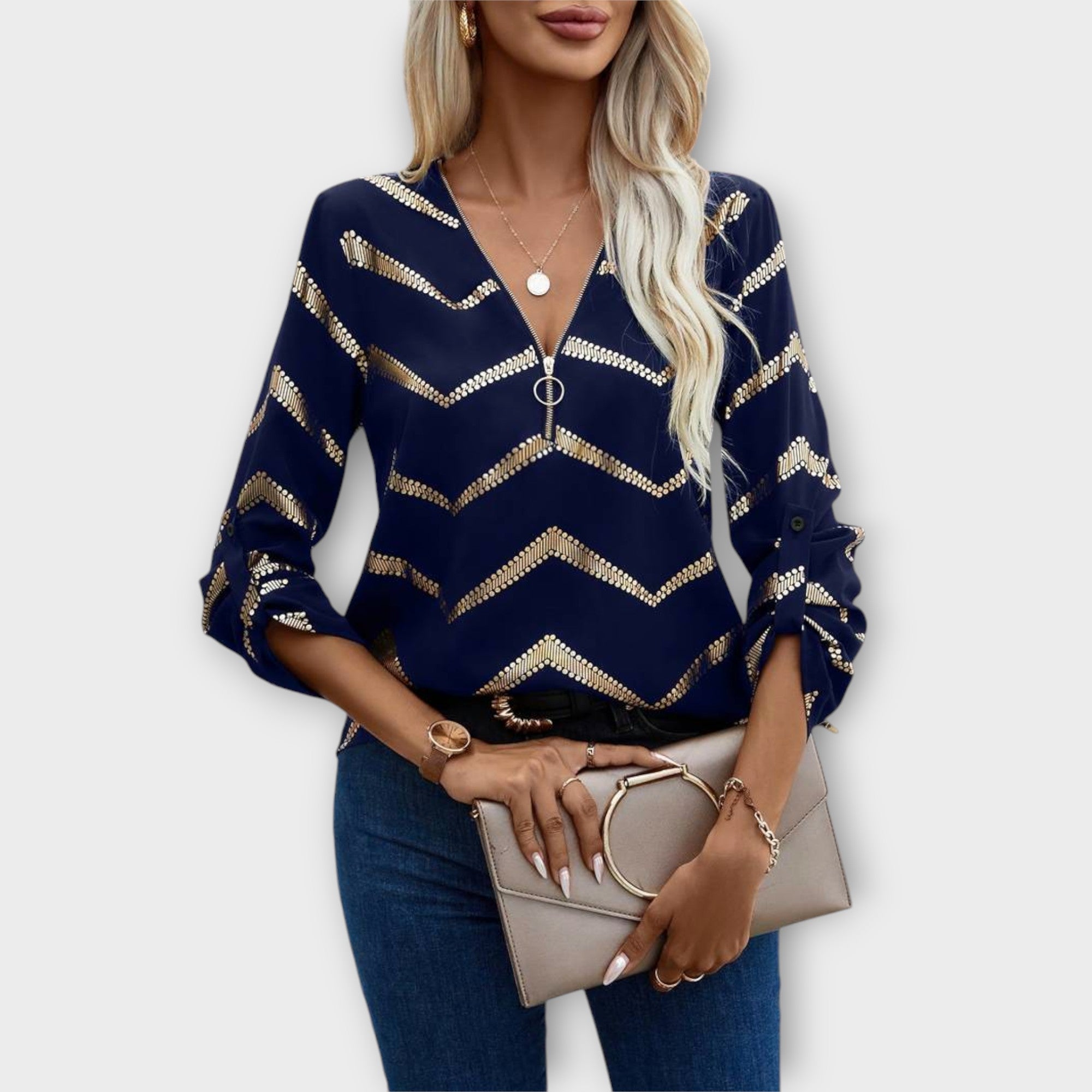 Berla - Zeitlos elegante Bluse Marineblau 2
