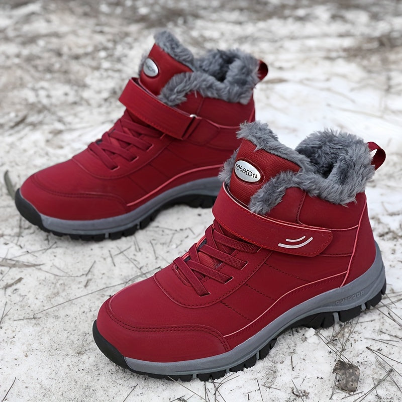 Bernd - Winterschuhe Unisex Stiefel Knöchelhoch Mit Riemenb Rot