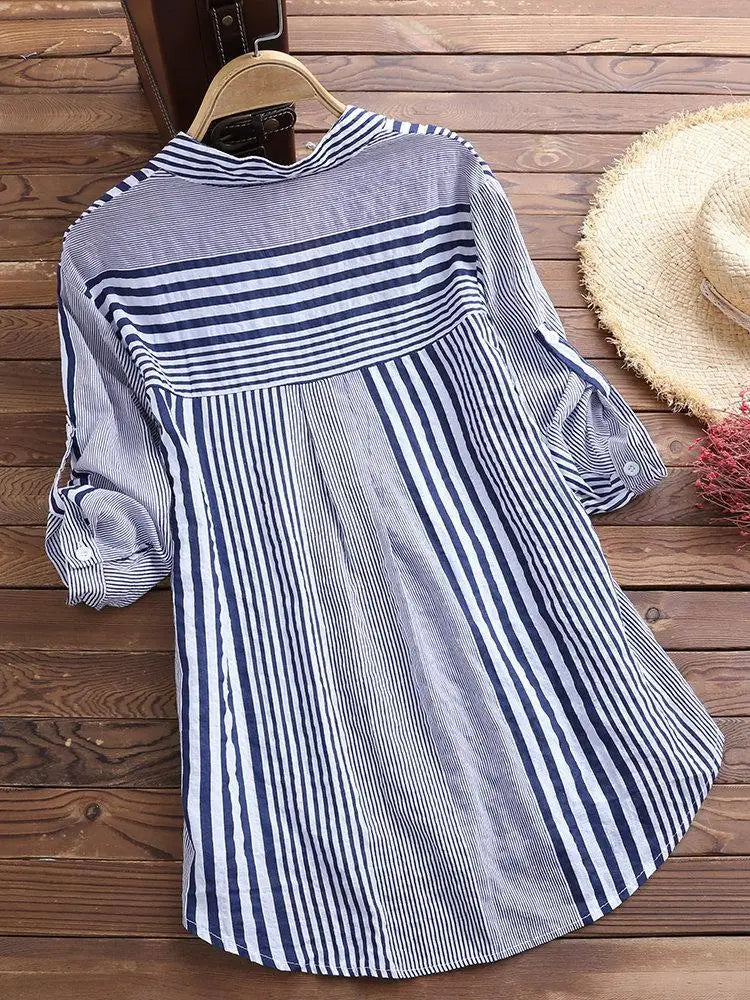 Blanca- Lässige Blusen mit Button-Down-Kragen Blau 1