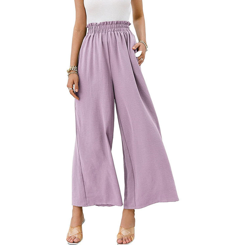 Blanche- Damen Weit geschnittene Sommerhose aus leichtem Material Lila