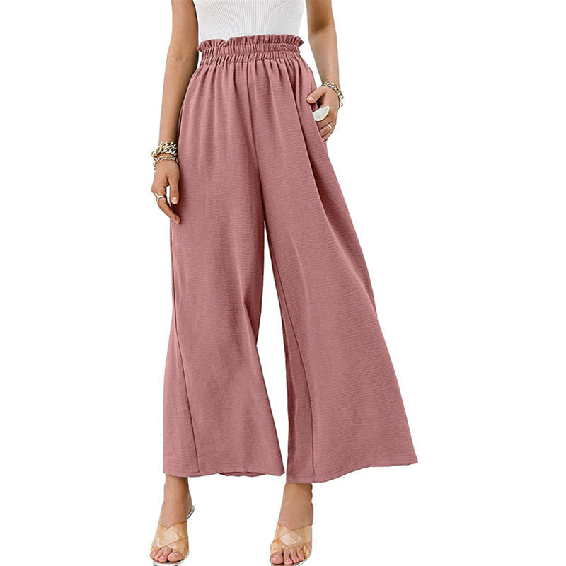 Blanche- Damen Weit geschnittene Sommerhose aus leichtem Material Rosa