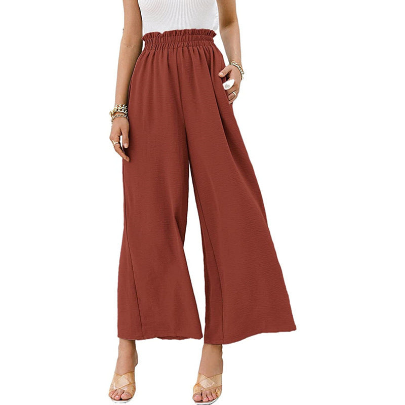 Blanche- Damen Weit geschnittene Sommerhose aus leichtem Material Ziegelfarbe