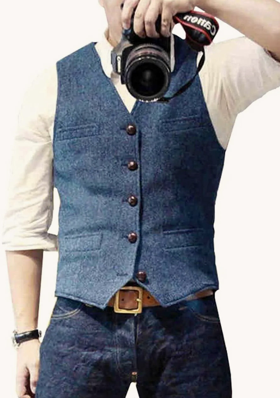 BraunFlorent - Stilvolles Herren-Chaleco Königsblau