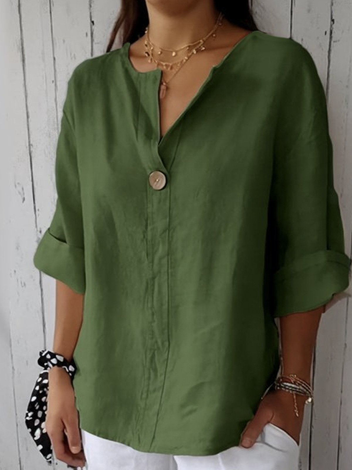 Bronwen- Chique Komfort Bluse Grün