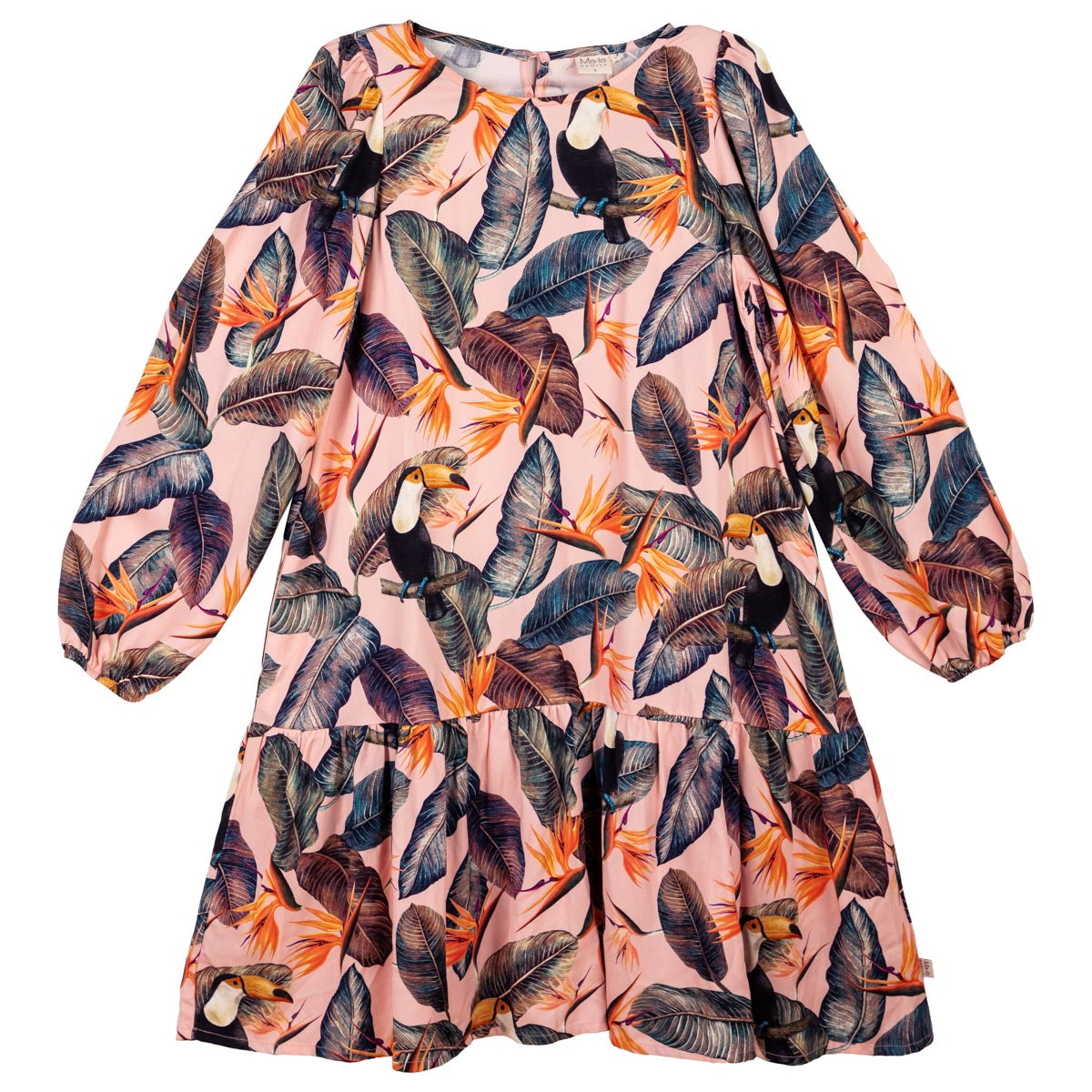 C-Zina – Schickes kurzes Kleid mit langen Ärmeln Rosa 1