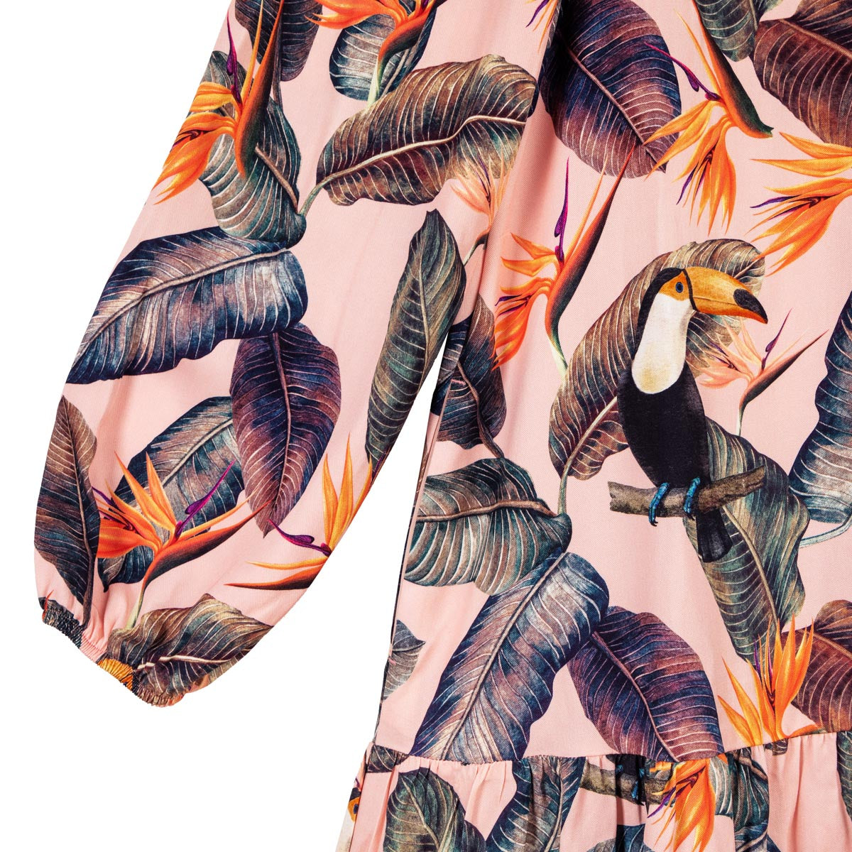 C-Zina – Schickes kurzes Kleid mit langen Ärmeln Rosa 2