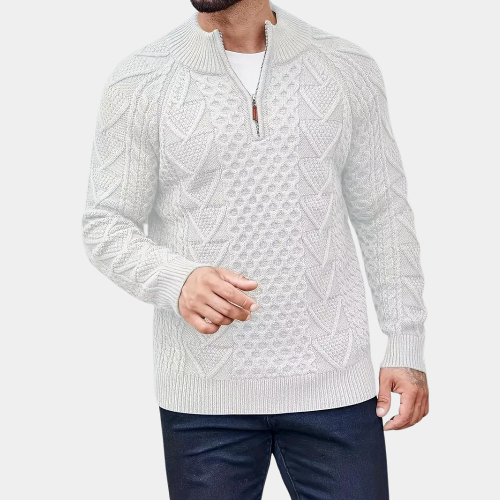 Torben – Elegante Herrenstrickjacke mit Reißverschluss