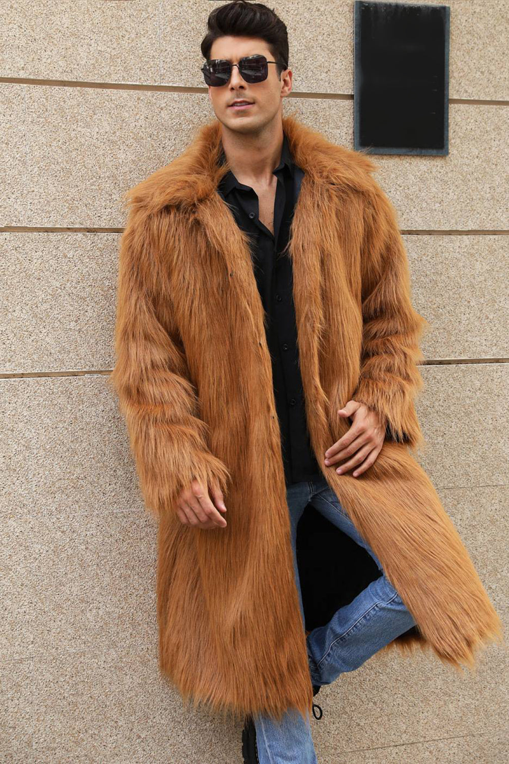 Johannes - Lange Fell-Winterjacke für Herren