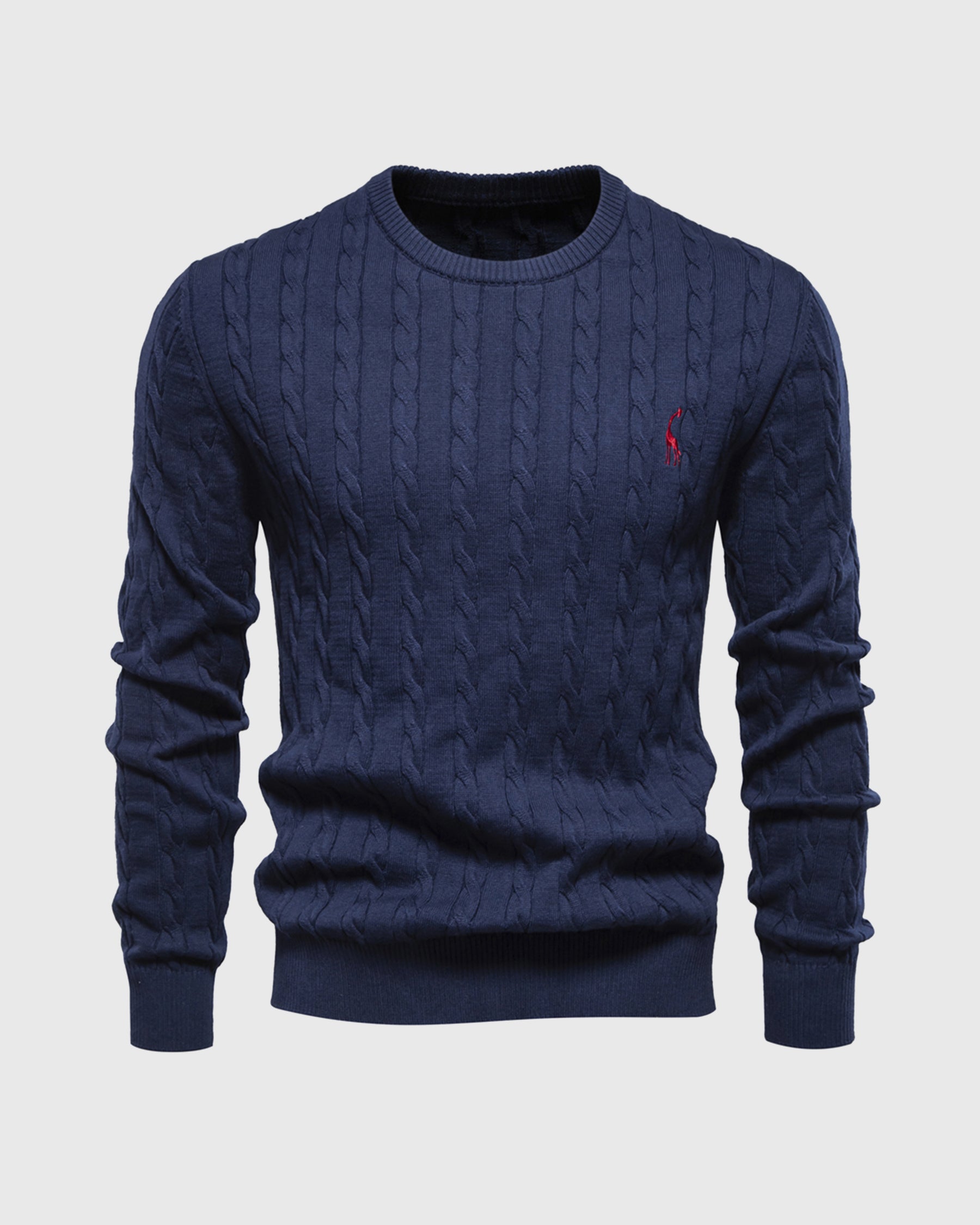 Matheo – Zopfmuster-Strickpullover aus Baumwolle für Herren