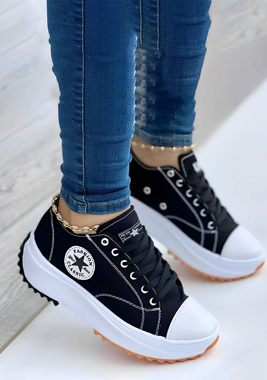 CanvasShoes - Damenmode Turnschuhe Schwarz