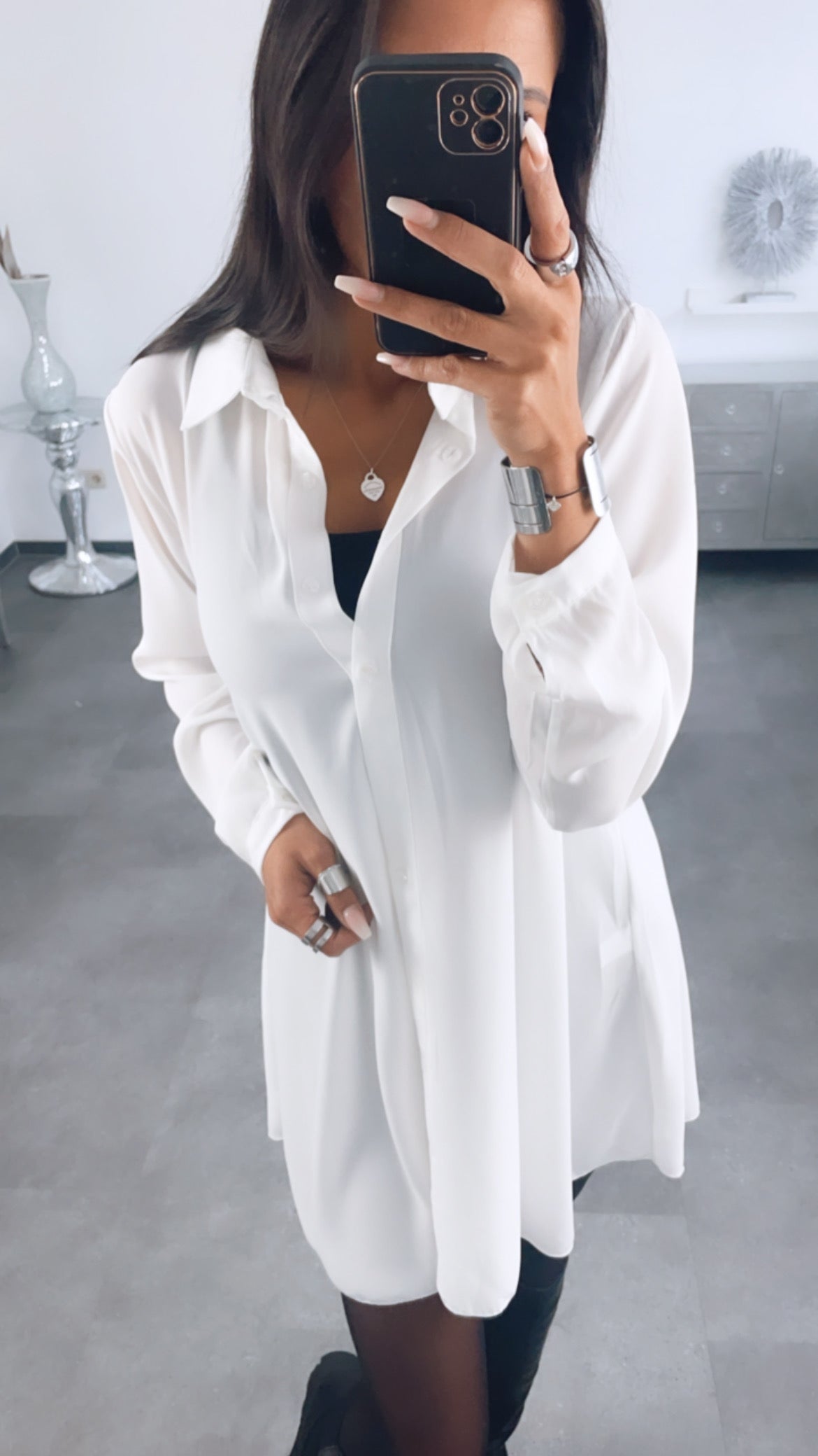Catriona - Basic dünne Long Bluse 4