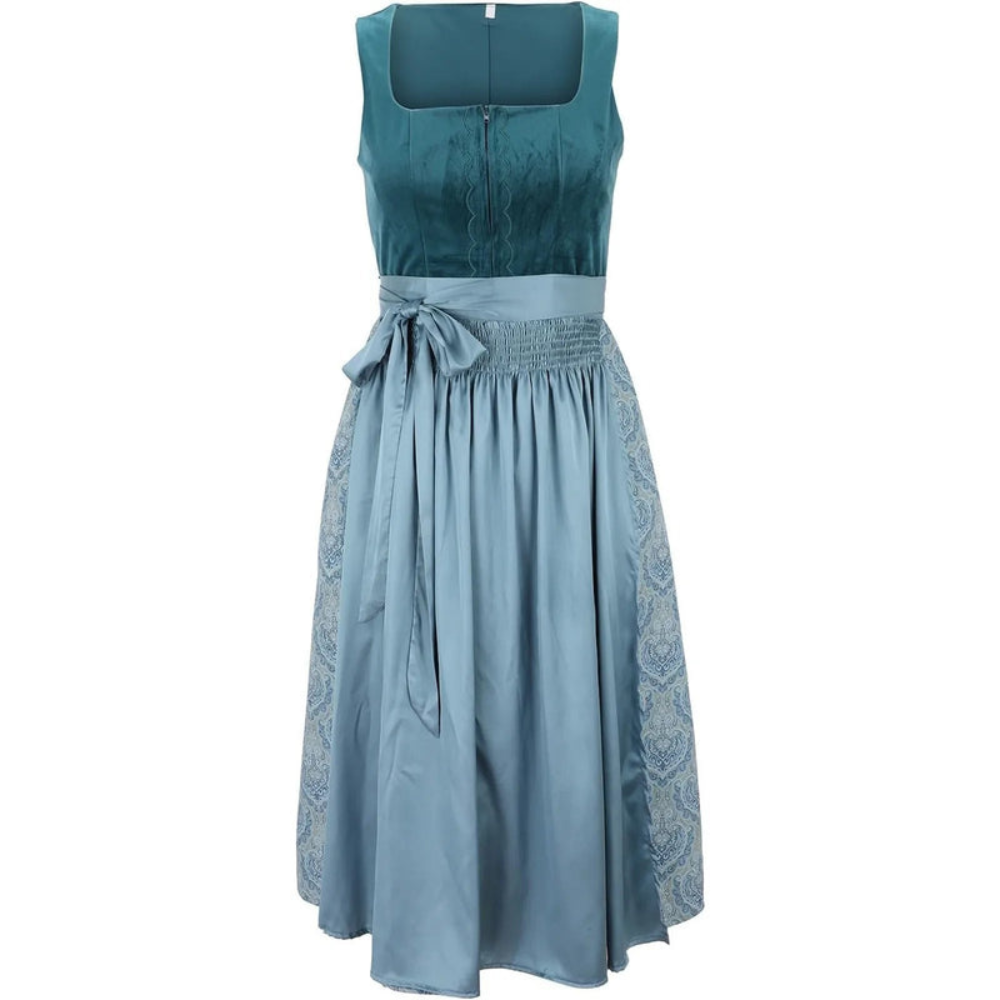 Clara - Damen besticktes Vintage Dirndl Kleid Marineblau
