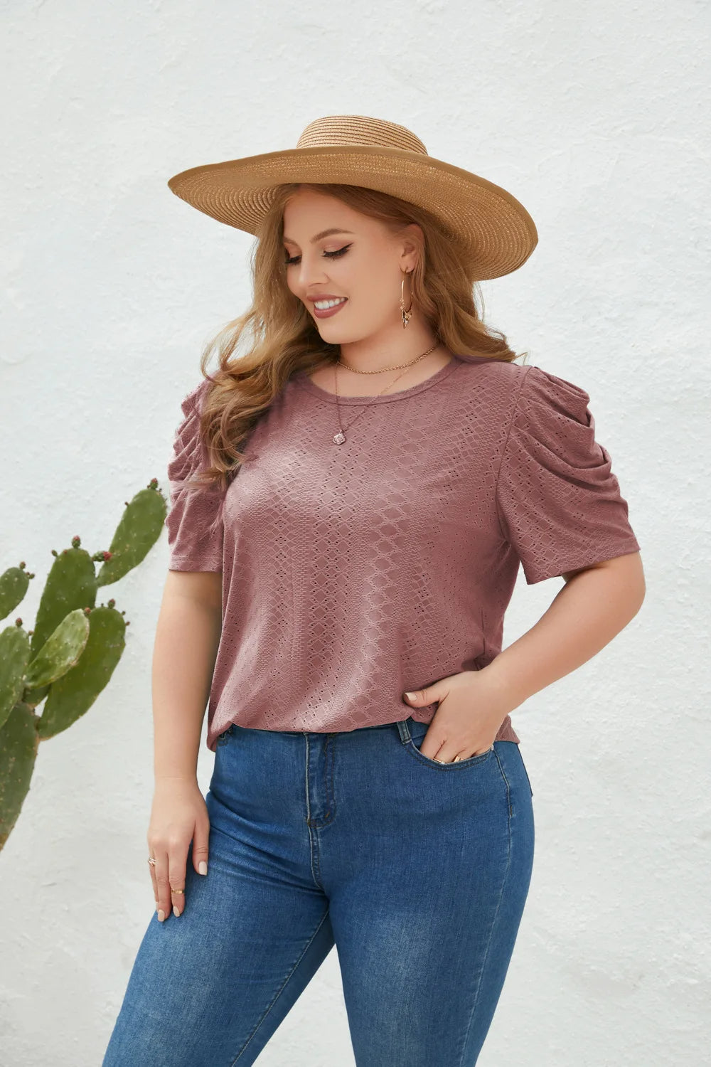 Clara - Plus Size Bluse Bequem Elegant Rosa