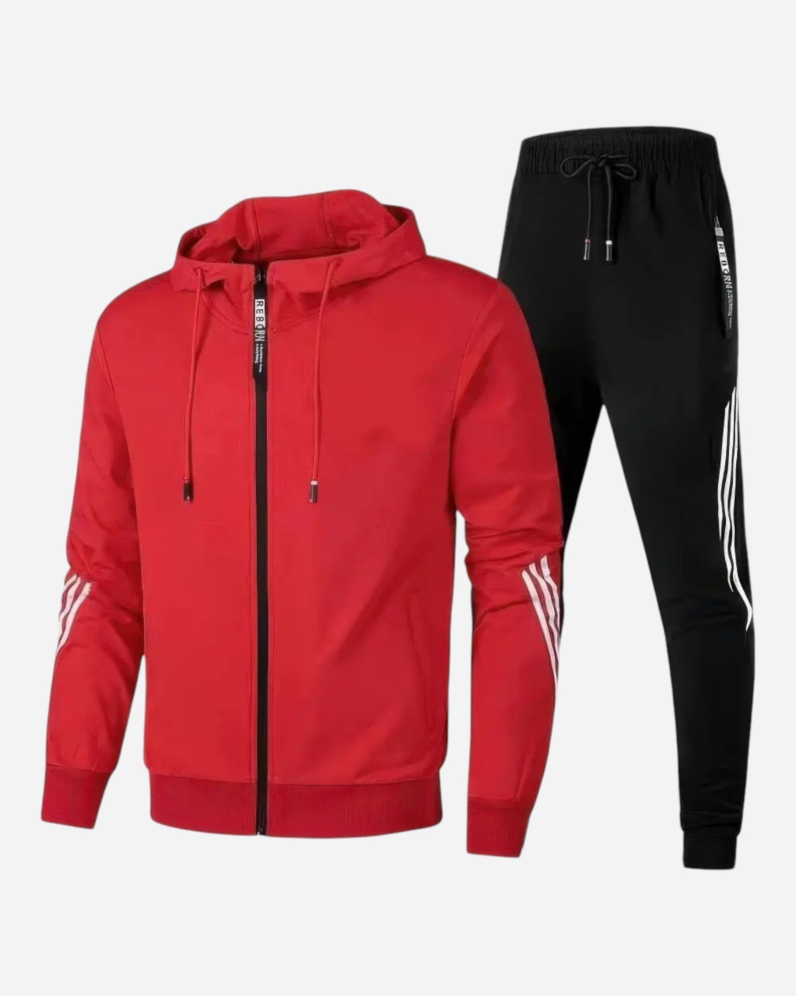Clemens - Herren Baumwolle Trainingsanzug Jogging Set Komfort Rot