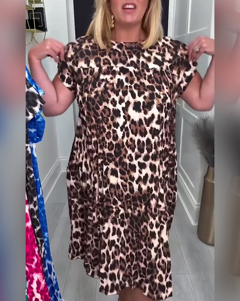 Cordelia- Modisches A-Linien Kleid mit Leopardenmuster Braun 2