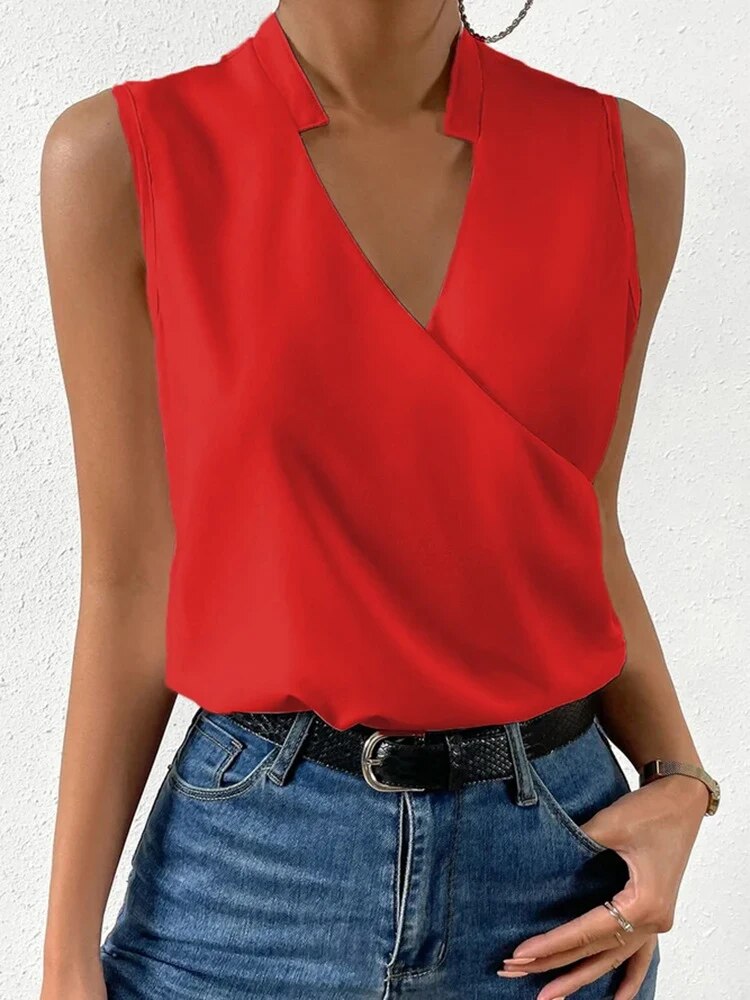Cybille- Ärmelloses Damen Top Rot