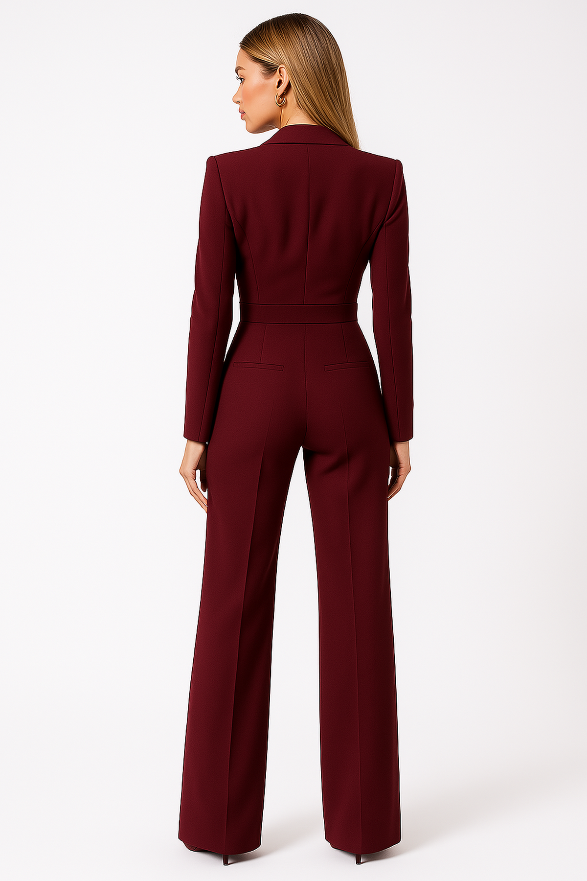 Emma - Damen Jumpsuit V-Ausschnitt Weites Bein Elegant