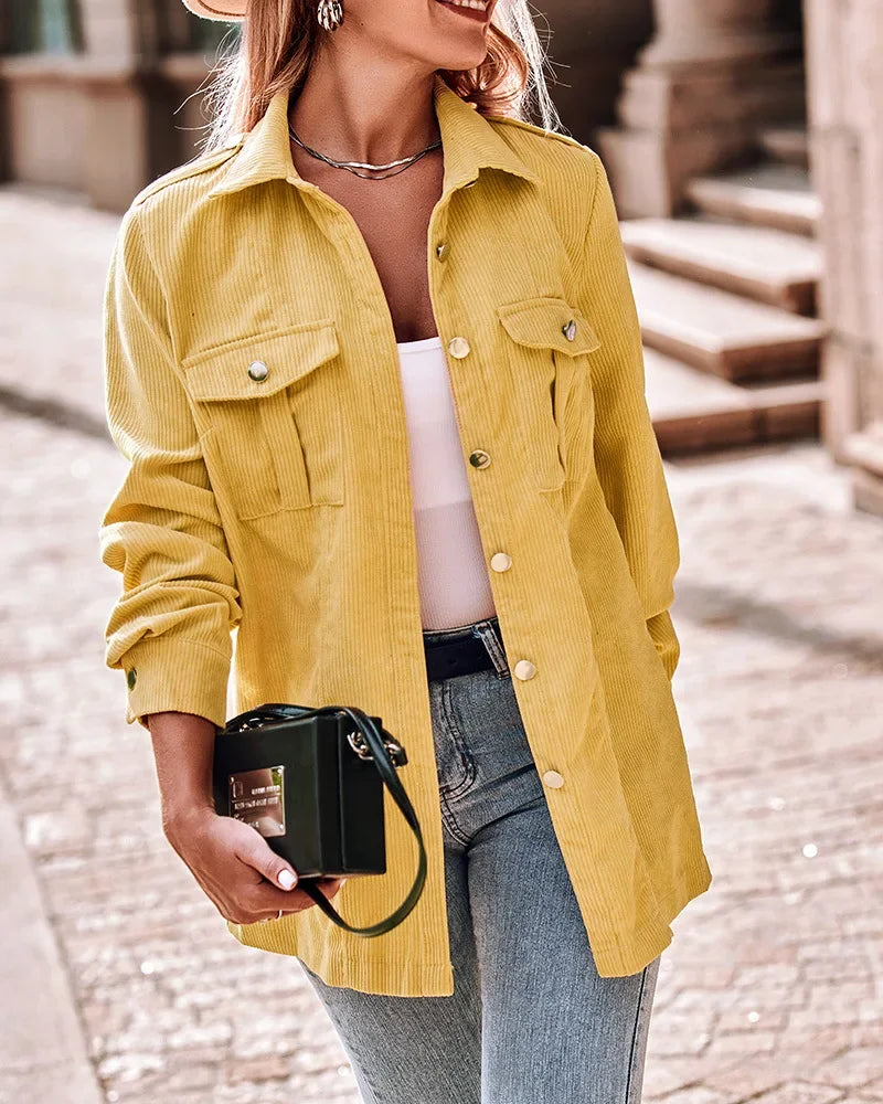 Antonia – Stilvolle Jacke Mit Knopfverschluss Und Taschen