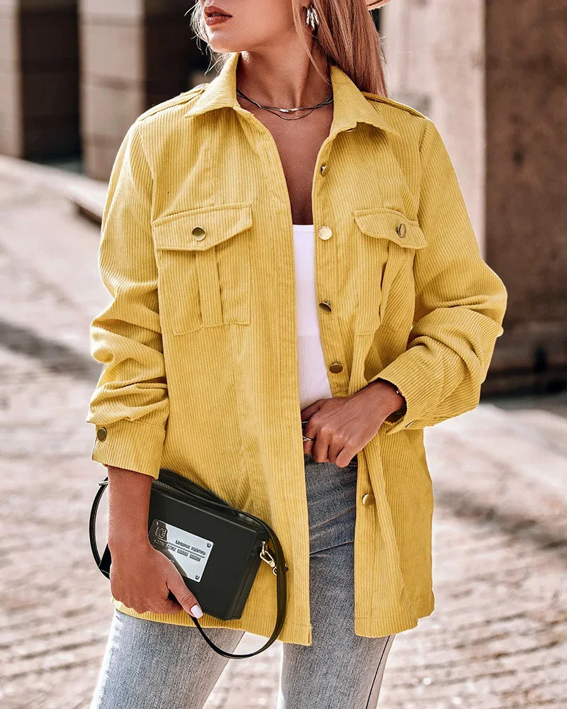 Antonia – Stilvolle Jacke Mit Knopfverschluss Und Taschen