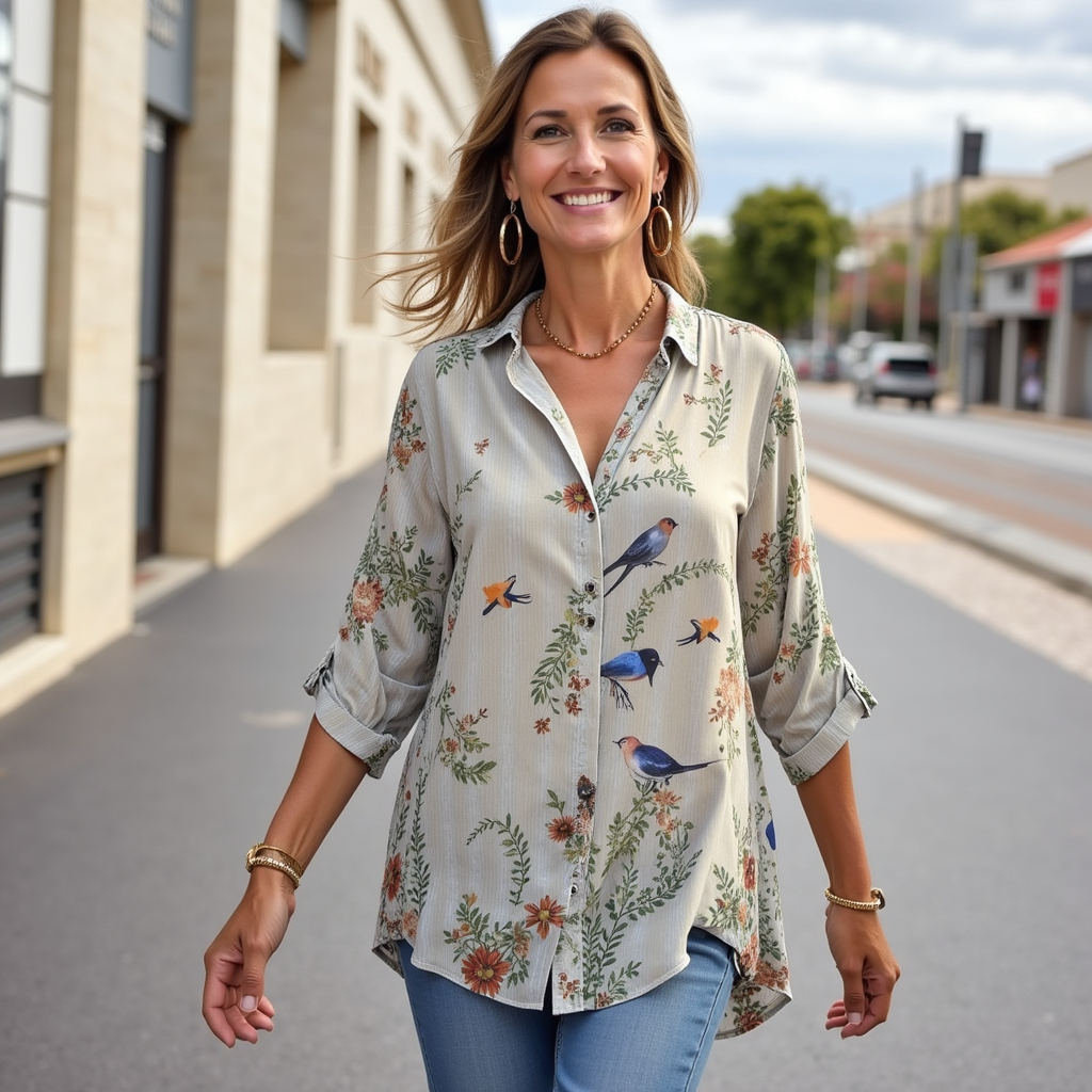 Daniela - Langarmshirt Mit Blumendruck Für Damen 2