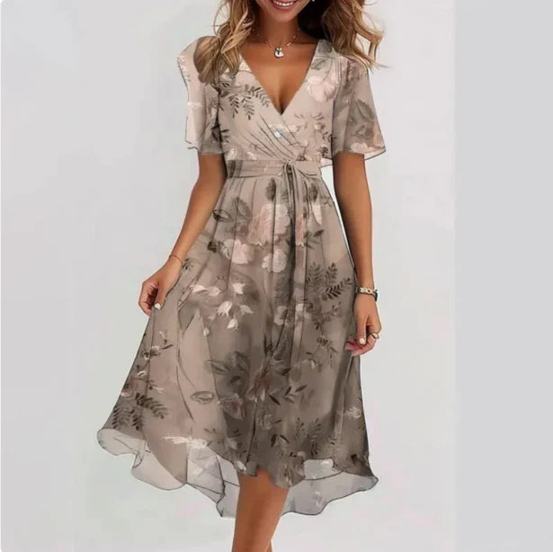 Daria - Wickelkleid Mit V Ausschnitt Für Damen Beige