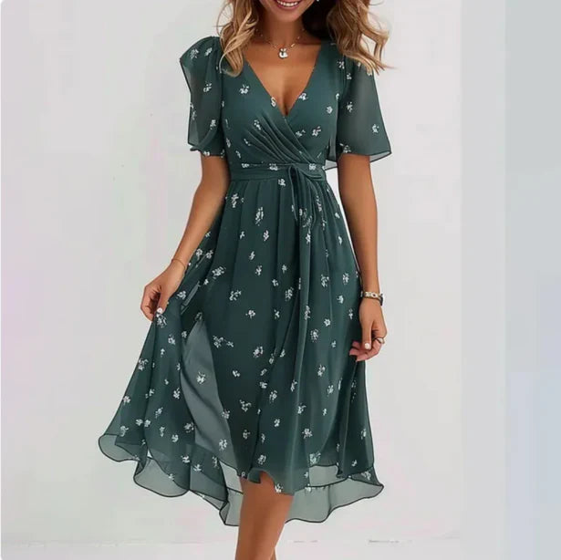 Daria - Wickelkleid Mit V Ausschnitt Für Damen Grun