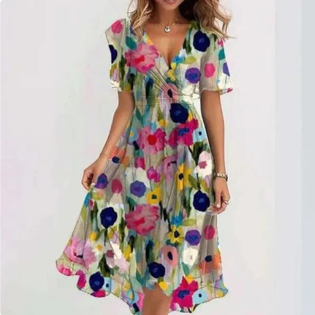 Daria - Wickelkleid Mit V Ausschnitt Für Damen Mehrfarbig